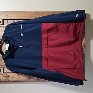Champion Red Blue Lightweight Windreaker Shell Jacket Size XL